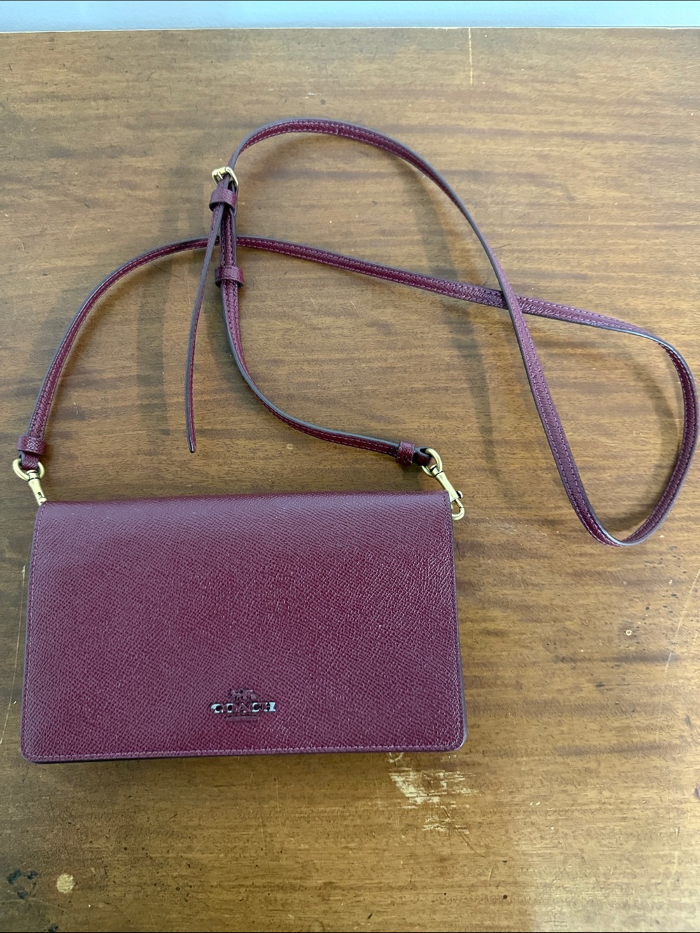 Coach Burgundy Crossbody Wallet Bag